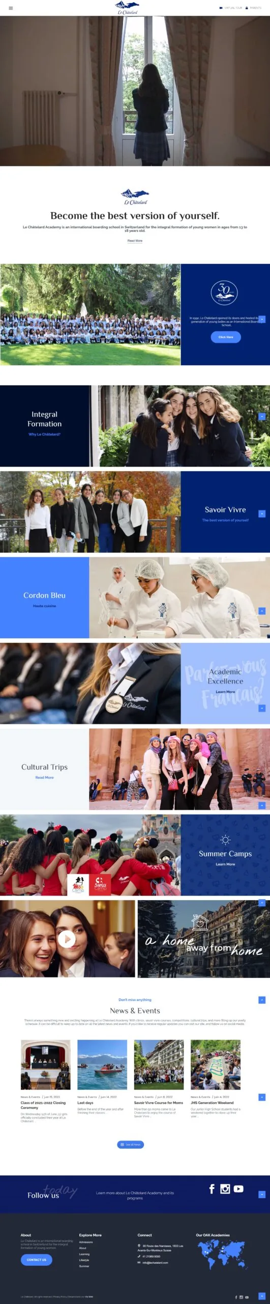 Portada del sitio web de Le Châtelard