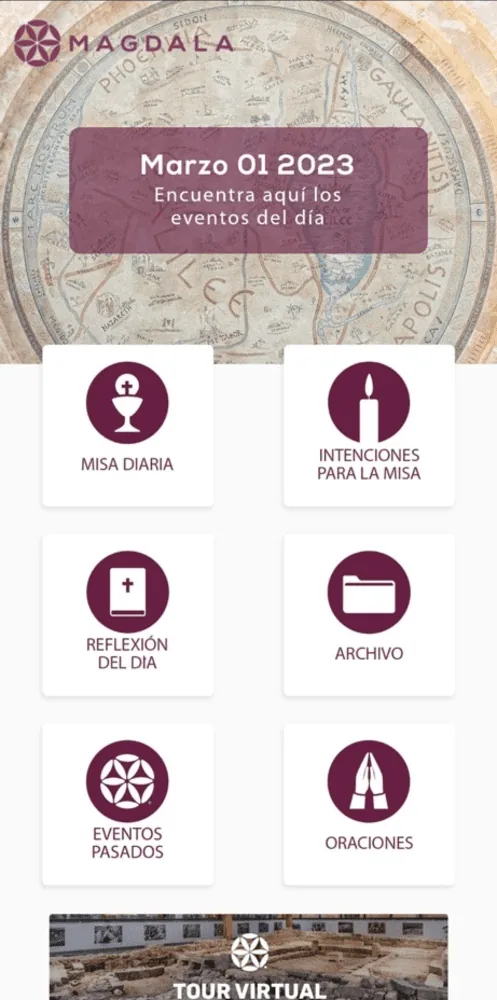 Pantallas de la app App Magdala