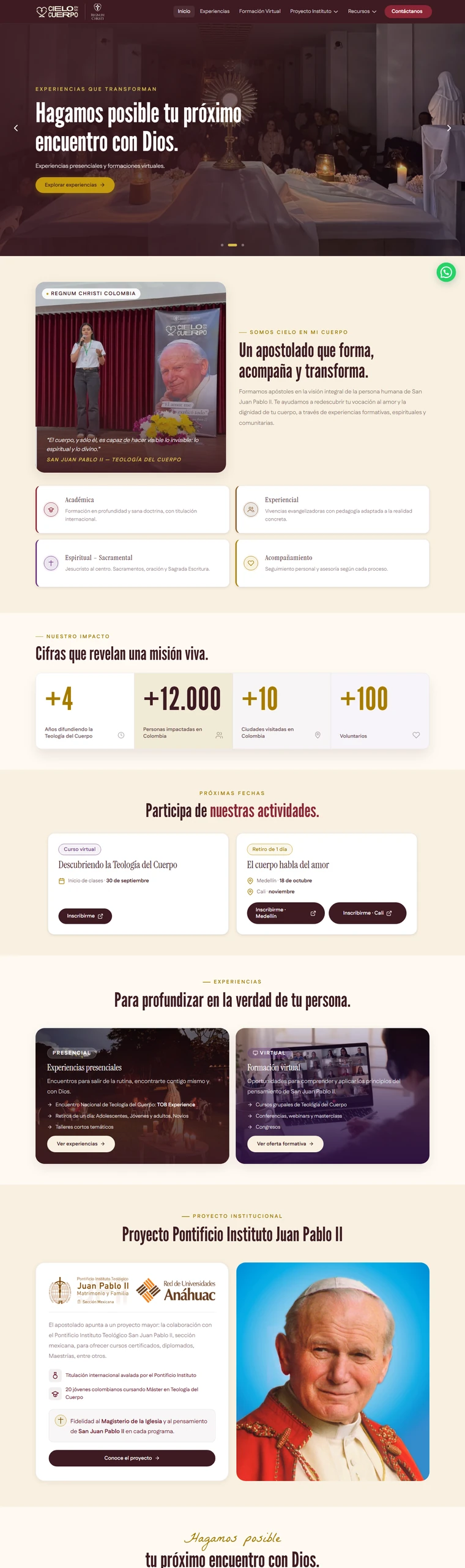 Portada del sitio web de Cielo en mi Cuerpo
