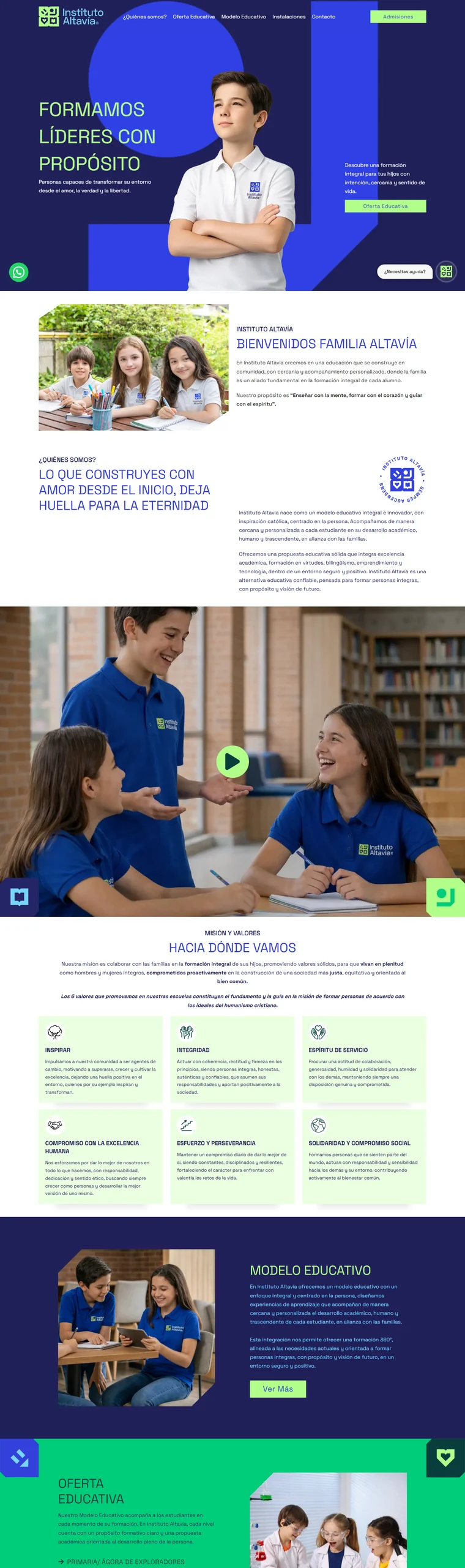 Portada del sitio web de Instituto Altavía